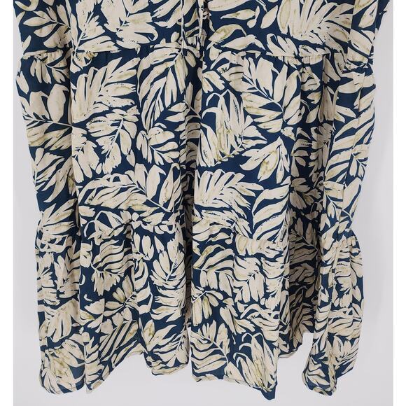 Cupshe Tropical Leaf Print Cover-Up Dress Navy/Cream Women’s XL - Picture 7 of 12